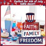 4 Pcs Patriotic Table Decor for Independence Day