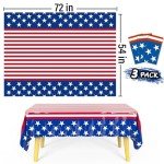 American Flag Tablecloths for Patriotic Parties - 3 Pack