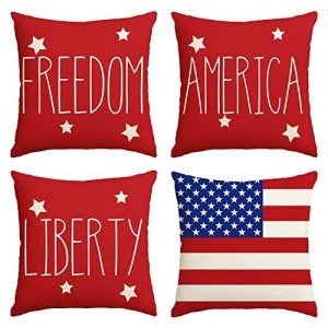 Patriotic Throw Pillow Covers – Set of 4