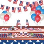 American Flag Tablecloths for Patriotic Parties - 3 Pack