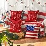Patriotic Throw Pillow Covers – Set of 4