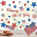 Glittery Patriotic Star Window Clings - 4 Sheets