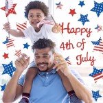 Glittery Patriotic Star Window Clings - 4 Sheets