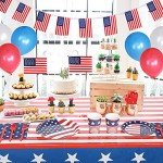 American Flag Tablecloths for Patriotic Parties - 3 Pack