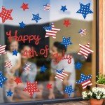 Glittery Patriotic Star Window Clings - 4 Sheets