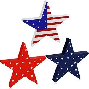Independence Day Wooden Star Blocks – 3 Pack