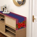 Patriotic Red Poppies Table Runner - 13x72 Inch