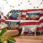 Patriotic Buffalo Plaid Throw Pillow Covers Set
