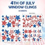 Glittery Patriotic Star Window Clings - 4 Sheets