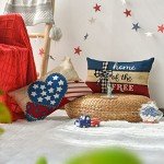 Patriotic Buffalo Plaid Throw Pillow Covers Set