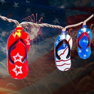 Patriotic Flip Flop String Lights for Celebrations