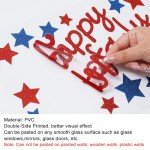 Glittery Patriotic Star Window Clings - 4 Sheets