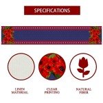 Patriotic Red Poppies Table Runner - 13x72 Inch