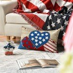 Patriotic Buffalo Plaid Throw Pillow Covers Set