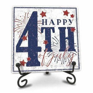 4th of July Fireworks Wooden Plaque Sign