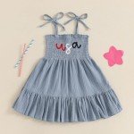 USA Flag Dress for Toddler Girls 4th of July