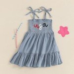 USA Flag Dress for Toddler Girls 4th of July