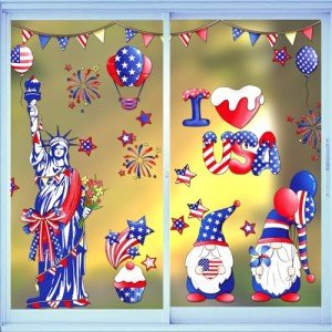 Patriotic 4th of July Window Clings - Removable Stickers