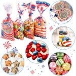 180 Pack Patriotic Candy Treat Bags with Ties