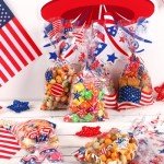 180 Pack Patriotic Candy Treat Bags with Ties