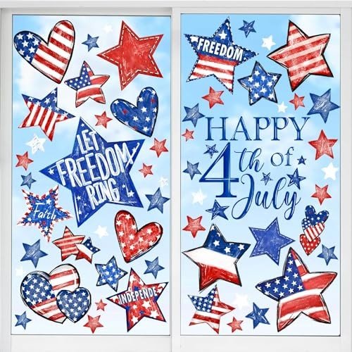 Patriotic Star Window Clings for 4th of July