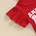 Red White Blue Baby Girl Outfit Set