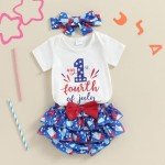Cute Baby Girl's 4th of July Romper Outfit