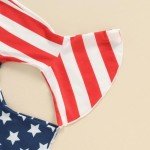 Red White Blue Baby Girl Outfit Set