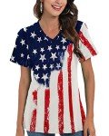 Patriotic V-Neck American Flag Shirt for Women