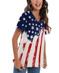 Patriotic V-Neck American Flag Shirt for Women