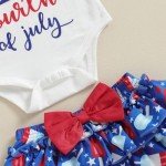 Cute Baby Girl's 4th of July Romper Outfit