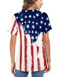Patriotic V-Neck American Flag Shirt for Women