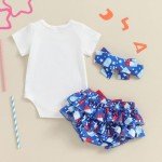 Cute Baby Girl's 4th of July Romper Outfit