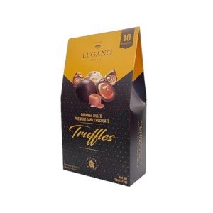 Caramel-Filled Dark Chocolate Truffles – 10 Count