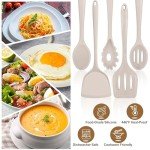 Silicone Cooking Utensils Set of 5 - Khaki