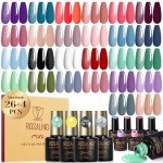30PCS Gel Nail Polish Set - Classic Colors & Coats
