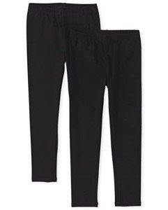 Girls' Black Leggings 2-Pack - Large