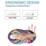Colorful Marble Ergonomic Mouse Pad with Wrist Support