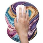 Colorful Marble Ergonomic Mouse Pad with Wrist Support