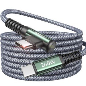 10FT Right Angle USB C to USB C Cable