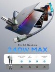 10FT Right Angle USB C to USB C Cable