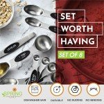 Magnetic Stainless Steel Measuring Spoons Set of 8