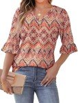 Chic 3/4 Sleeve Summer Blouse for Women