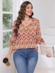 Chic 3/4 Sleeve Summer Blouse for Women