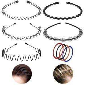 5-Pack Non-Slip Black Hair Bands for Everyone