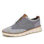 Men's Grey Casual Knit Dress Sneakers Under $10