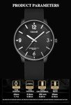 Men's Waterproof Minimalist Analog Watch - Black