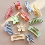 12 Pack Large Hair Claw Clips in 4 Colors