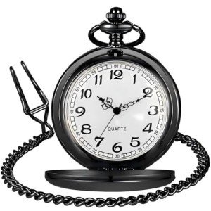 Vintage Quartz Pocket Watch with Chain - Unisex Gift