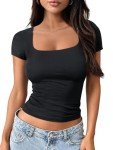 Trendy Women’s Black Crop Top - Y2K Style